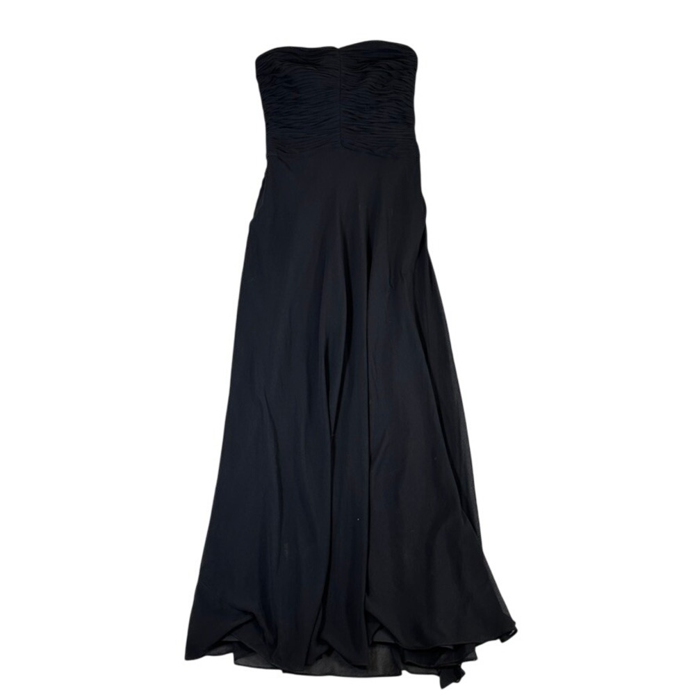 Lauren Ralph Lauren Evening Black Strapless Ruched Chiffon Gown Dress Size 6 NWT
